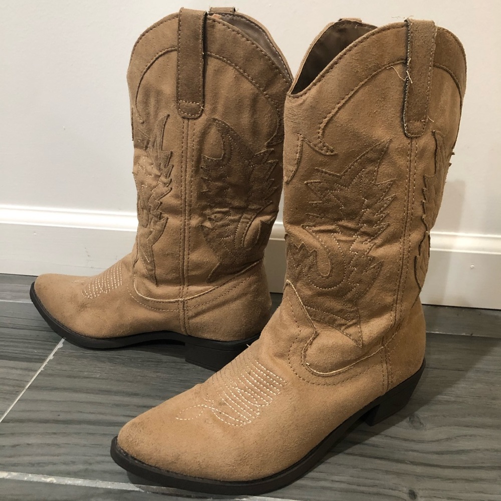 Tan cowboy style boots